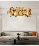 Axyaa Irregular Iron Chandelier: LED Light Luxury for Living Room and Restaurant