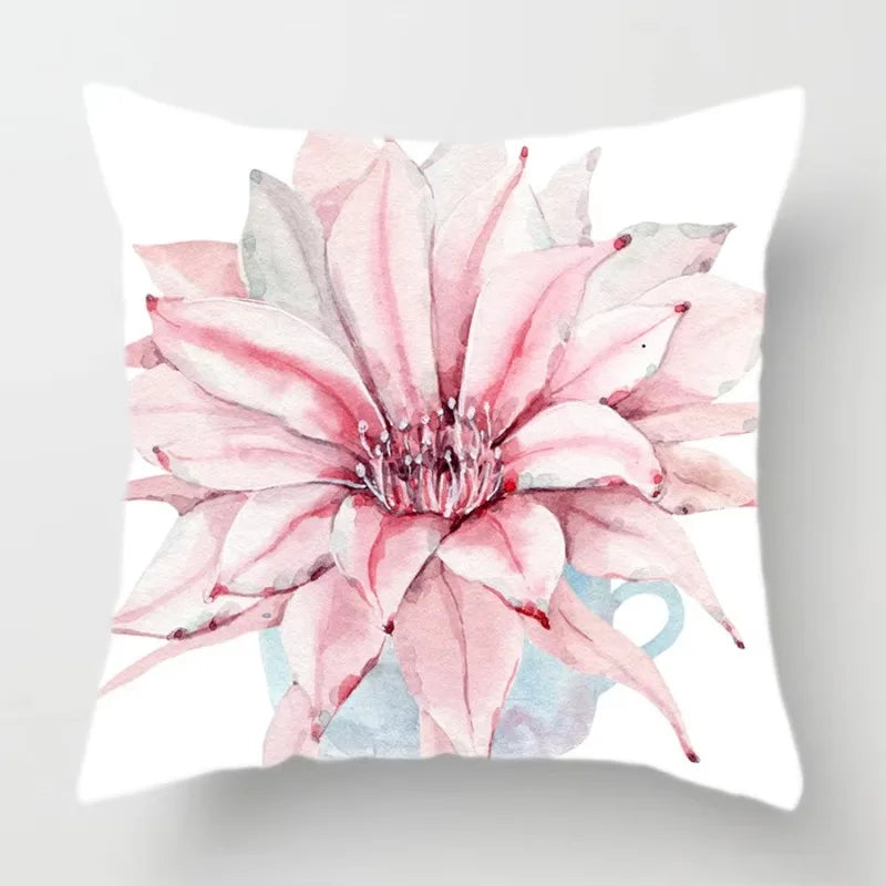Axyaa Watercolor Cactus Flower Pillow Case 45x45cm