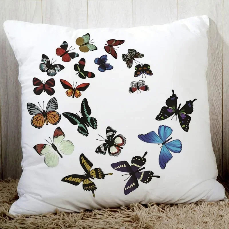 Axyaa Butterfly Printed Couch Cushion Cover 45x45cm Home Decor Pillowcase