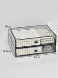 Acrylic Desk Organizer Drawer Set by Axyaa: Transparent Desktop Storage for Stationery & Books