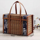 Bamboo Camping Storage Basket by Axyaa - Sturdy Portable Outdoor Picnic Box
