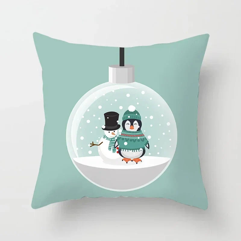 Axyaa Christmas Printed Pillowcases - Festive Home Decor Items