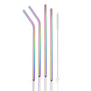 Axyaa Rose Steel Straw Set - Reusable Straws for Drinks & Cocktails