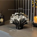 Axyaa Gradient Silver Shell Vase Leaf Shape Home Decor Vase