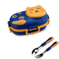 Axyaa Kids Bento Box Set Cute Cartoon Stainless Steel Leakproof Lunch Container