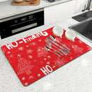Axyaa Christmas Polka Absorbent Kitchen Mat, Antiskid & Quick Dry Dish Drying Pad