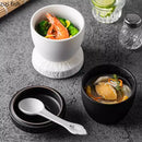 Axyaa Stone Patterned Ceramic Bowls Set of 5 - Molecular Cuisine Tableware