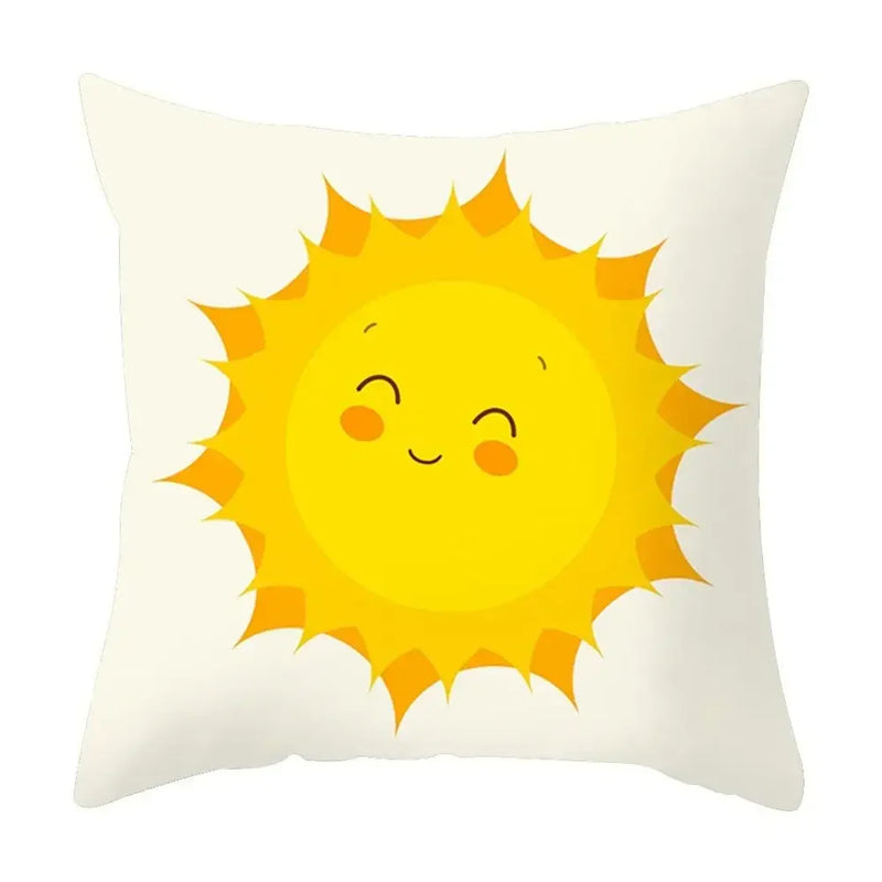 Axyaa Yellow Floral Geometric Pillowcase for Home Decor