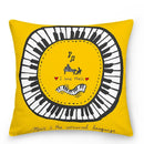 Axyaa Music Note Cushion Cover 45x45cm Pillowcase Decorative Pillow Home Decor