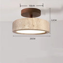 Axyaa Retro Balcony LED Ceiling Chandelier Stones Home Lighting Fixture