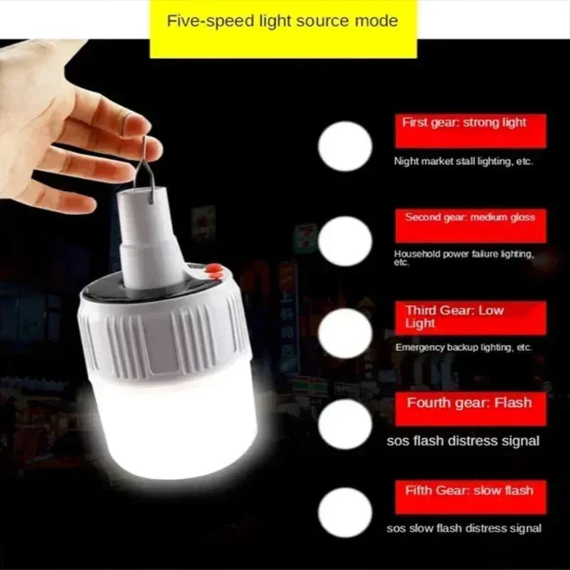 Axyaa Solar Camping Light Bulb: Portable LED Lantern for Outdoor, Hiking, and Emergencies