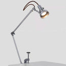 Axyaa Chrome Metal Long Arm Desk Light Adjustable Angle For Bedroom Table Reading.