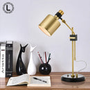 Axyaa American Retro Gold Desk Lamp Study Room Bedroom Indoor Lighting
