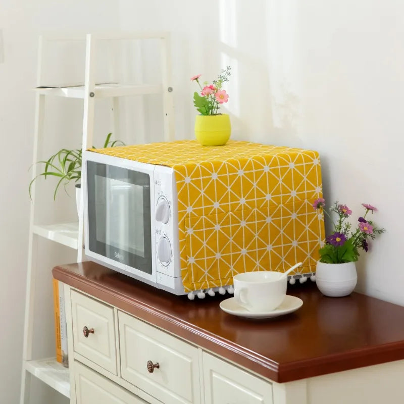 Axya Cotton Linen Microwave Cover - Dustproof Electric Baking Oven Cover