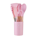 Axyaa 12-Piece Silicone Utensils Set with Wooden Handles for Non-Stick Cooking