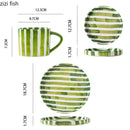 Hand Painted Striped Ceramic Mug Set by Axya