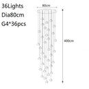 Axyaa Nordic Crystal Chandelier for Stairs