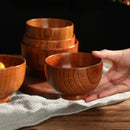 Axyaa Handcrafted Japanese Wooden Soup Bowl Large Retro Solid Wood Tableware