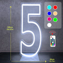 Axyaa Color-changing Numbers Letters Neon Sign Stand Decor party