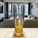 Axyaa Crystal Glass Vase: Light Luxury Style, Large-Mouthed for Living Room Decor