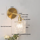 Axyaa Brass LED Wall Sconce Pull Chain Switch Nordic Stair Light Fixtures
