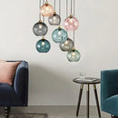 Axyaa Colorful Glass Chandelier: Creative LED Pendant Light for Living Room & Restaurant