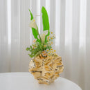 Axyaa Gold Electroplated Ceramic Vase for Home Decor, Handcrafted European Style Ornament