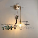 Axyaa Glass LED Wall Light Adjustable Modern Copper Bedside Lamp