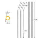 Axyaa Glass Straws Set of 8 - Eco-Friendly Reusable High Borosilicate Glass Drinking Straws