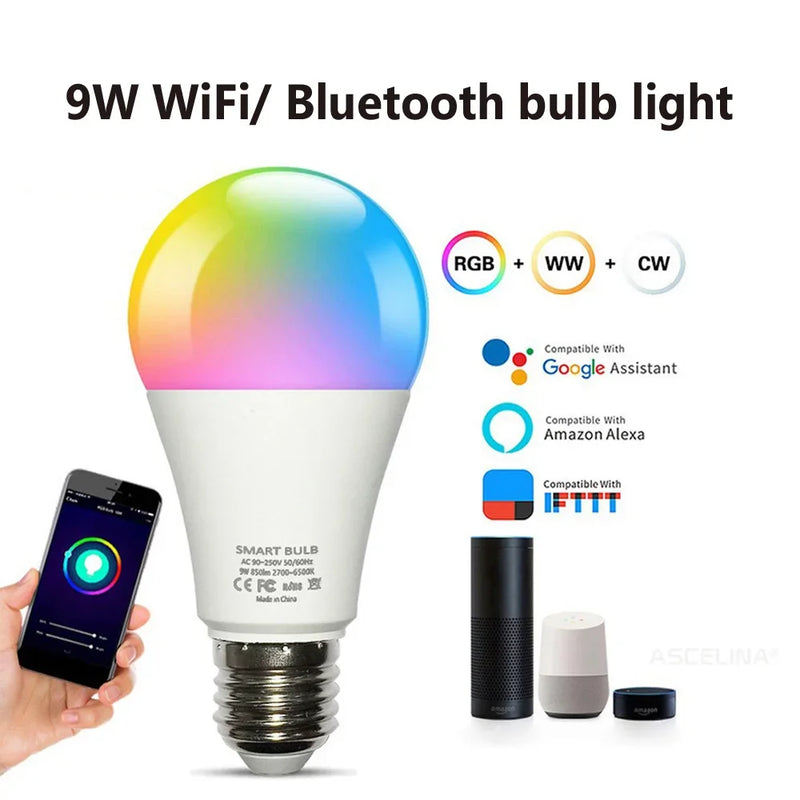 Axyaa RGB Smart LED Bulb with App Control - Dimmable 9/15W for Home, Bar, Club
