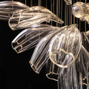 Axyaa Crystal LED Chandelier: Modern Designer Glass Pendant Lights for Dining Living Room