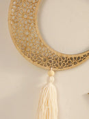 Ramadan Wooden Ornaments, Moon & Star Wall Decor with Tassel - Axyaa Eid Muslim Gift