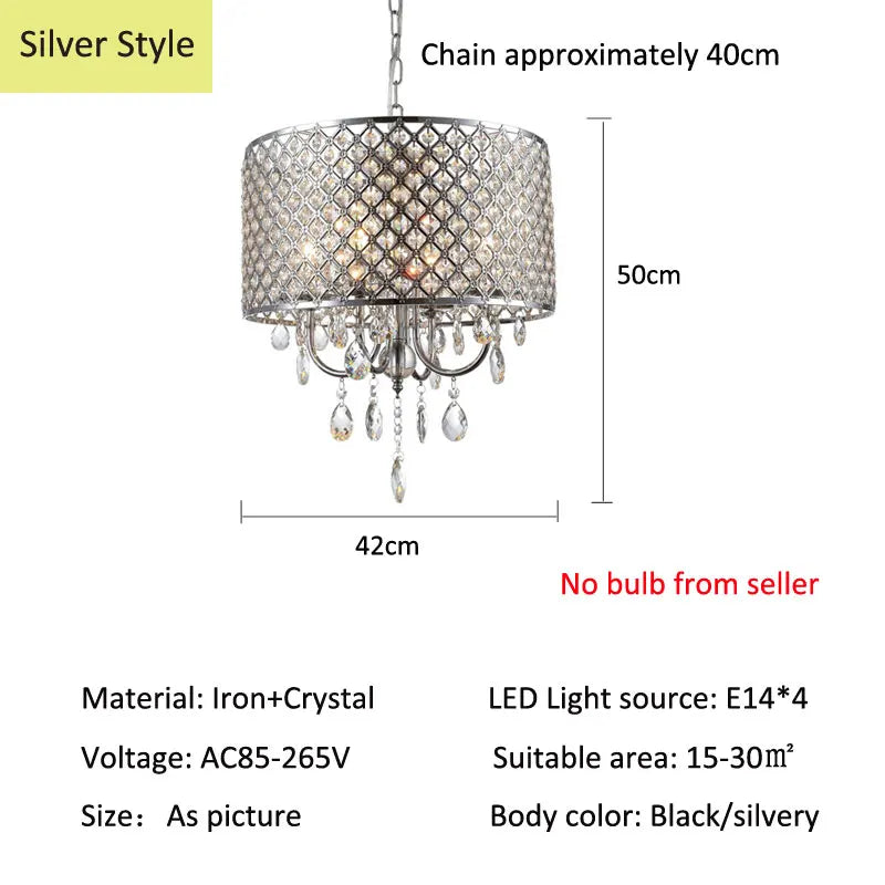 Axyaa Crystal Ceiling Chandelier: Elegant Iron Art Pendant Light for Home Décor