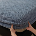 Luxurious Axyaa Fleece Jacquard Geometric Bed Sheet for Single/Double Mattress