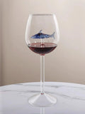 Axyaa 10oz 3D Shark Red Wine Goblet Cup in Pink, White, Blue, Grey