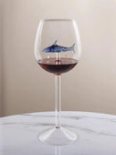 Axyaa 10oz 3D Shark Red Wine Goblet Cup in Pink, White, Blue, Grey