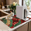 Axyaa Christmas Scales Absorbent Kitchen Mat