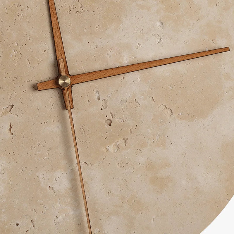 Axyaa Round Natural Stone Clock Wall Lamp, LED Sconce for Home Decor