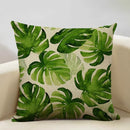 Axyaa Leaf Cushion Cover: Soft Linen Pillowcase 45x45cm