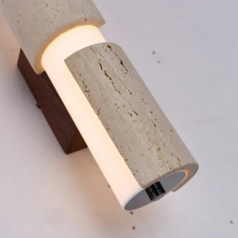 Axyaa Natural Stone White Acrylic LED Wall Lamp with Remote Control
