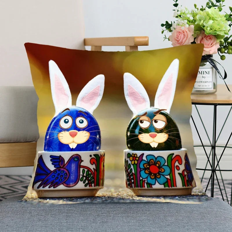 Axyaa Satin Fabric Easter Pillow Case Set for Wedding and Home Decor
