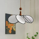 Axyaa Retro Petal Fabric Chandeliers - Elegant Wood Pendant Lights for Home Decor