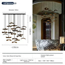 Axyaa Retro Wood Staircase Island Pendant Light