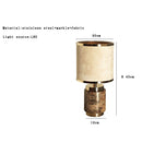 Marble Base Fabric Table Lamp Home Decor Bedside Desk Luxury Lighting for Axyaa