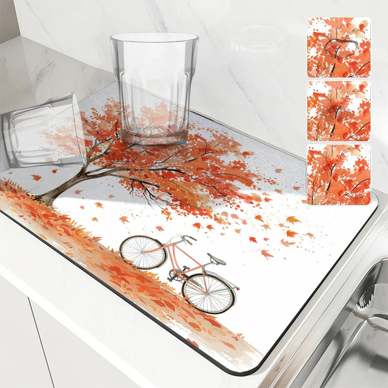 Axyaa Autumn Maple Watercolor Drying Mat