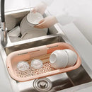 Axyaa Telescopic Drain Basket Storage for Kitchen and Bathroom Organization