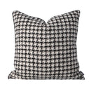 Axyaa Thousand Bird Check Cushion Pillow - Modern Light Luxury Black White Gray Square Pillowcase