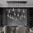 Axyaa Large Water Droplets Glass LED Chandelier for Modern Living Spaces