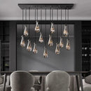 Axyaa Glass Water Droplets LED Chandelier for Modern Living Spaces, Hotels, and Villas