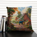 Axyaa Fairy Tale World Oil Painting Cushion Cover for Living Room Sofa